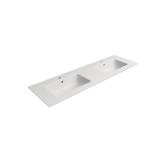 PURA keramické dvojumývadlo Slim 142x46cm, biela mat 8889109