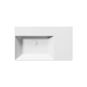 KUBE X keramické umývadlo 80x47cm, s odkladacou plochou vpravo, bez otvoru biela mat 9456009