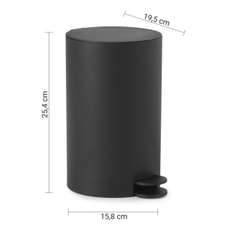 SHARON odpadkový kôš 3l, plast ABS, čierna SH0914