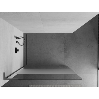 Mexen Kioto L Walk-in sprchová stena 90x200, transp./mráz, sivá kefa. 800-090-103-66-35