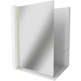 Mexen Kioto L Walk-in sprchová stena 90x200 cm, zrkadlo, brúsené zlato 800-090-103-55-50