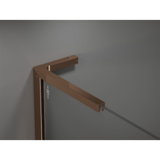 Mexen Kioto L Walk-in sprchová stena 60x200 cm, čierny vzor, ružové zlato 800-060-103-60-70