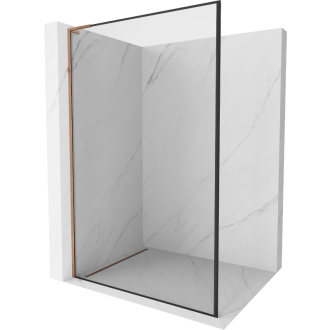 Mexen Kioto L Walk-in sprchová stena 120x200, čierny vzor, ružové zlato 800-120-103-60-70