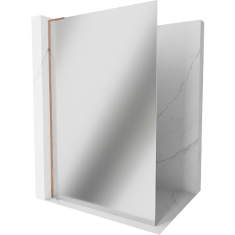Mexen Kyoto L Walk-in sprchová stena 90 x 200 cm, zrkadlo, ružové zlato 800-090-103-60-50