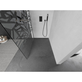Mexen Kioto L Walk-in sprchová stena 90x200, biely vzor, šedá kefa. 800-090-103-66-85