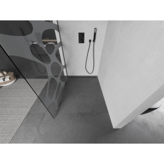 Mexen Kioto L Walk-in sprchová stena 70x200, biely vzor, šedá kefa. 800-070-103-66-97