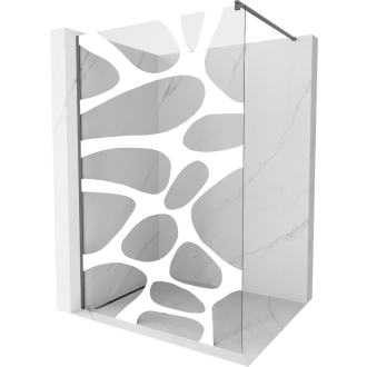 Mexen Kioto Walk-in sprchová stena 70x200 cm, biely vzor 8, kov 800-070-101-95-97