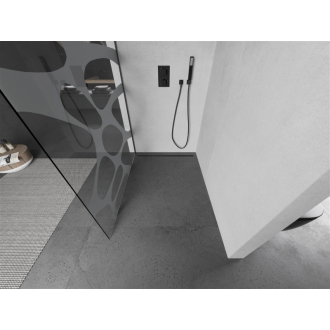 Mexen Kioto Walk-in sprchová stena 90x200 cm, biely vzor 8, kov 800-090-101-95-97
