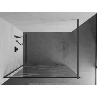 Mexen Kioto Walk-in sprchová stena 90x200 cm, biely vzor 8, kov 800-090-101-95-97