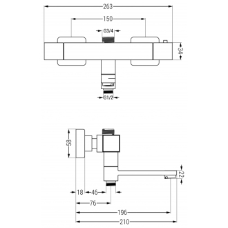 MEXEN CUBE spr./vaňová batéria-termostatická, ružové zlato 77910-60