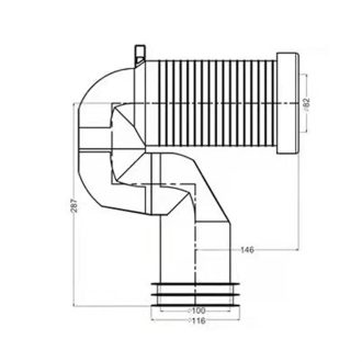 Mereo Koleno odpadové pre WC kombi s VARIO odpadom PR7093V