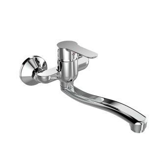 Mereo Zuna drezová batéria nástenná 100 mm s ramienkom plochým vyhnutým 210 mm CB301AZ