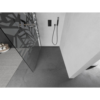 Mexen Kioto L Walk-in sprchová stena 70x200 cm, biely vzor, kov 800-070-103-95-85