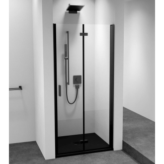 ZOOM BLACK sprchové dvere skladacie 800mm, číre sklo, pravé ZL4815BR