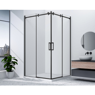 DRAGON BLACK štvorcový sprchovací kút 1000x1000mm, rohový vstup GD4210B-01