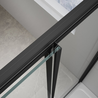 EASY BLACK štvorcová sprchová zástena 900x900mm, číre sklo