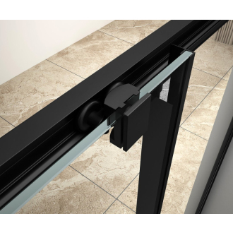 ARLETA BLACK štvrťkruhová sprchová zástena 800x800mm, číre sklo