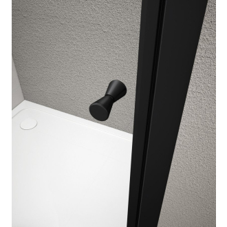 ARLETA BLACK štvrťkruhová sprchová zástena 900x900mm, číre sklo