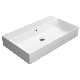 KUBE X keramické umývadlo 80x47cm, brúsená hrana, bez otvoru, biela ExtraGlaze 94229011