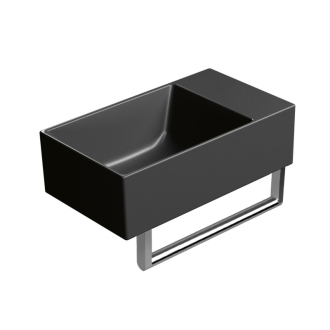 KUBE X keramické umývadlo 40x23cm, bez otvoru, pravé/ľavé, čierna mat 9484026
