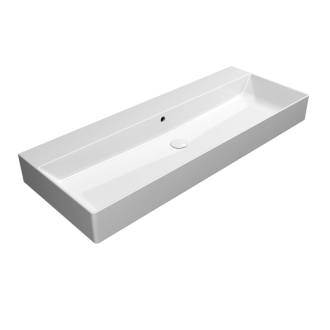 KUBE X keramické umývadlo 120x47cm, brúsená spodná hrana, bez otvoru, biela 94249011