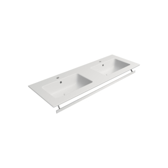 PURA keramické dvojumývadlo Slim 122x46cm, biela mat 8888109