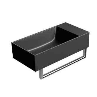 KUBE X keramické umývadlo 50x25cm, bez otvoru, pravé/ľavé, čierna mat 9486026