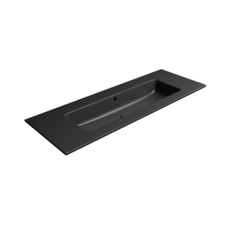 PURA keramické umývadlo Slim 122x46cm, bez otvoru, čierna mat 8887026