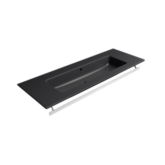 PURA keramické umývadlo Slim 122x46cm, bez otvoru, čierna mat 8887026