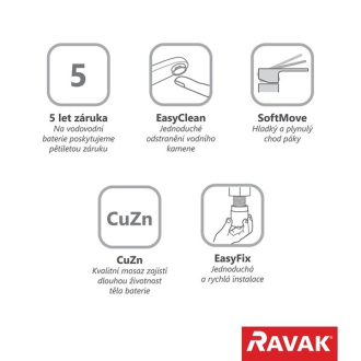 Ravak CR 015.00 Umývadlová stojanková 311 mm, bez výpustu X070100