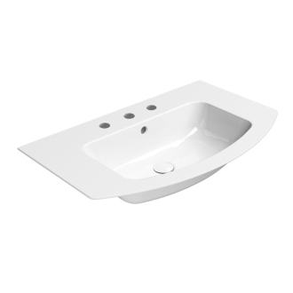 PURA keramické umývadlo Slim oblé 82x49cm, 3 otvory, biela ExtraGlaze 8826311