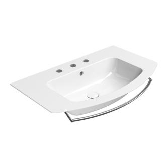 PURA keramické umývadlo Slim oblé 82x49cm, 3 otvory, biela ExtraGlaze 8826311