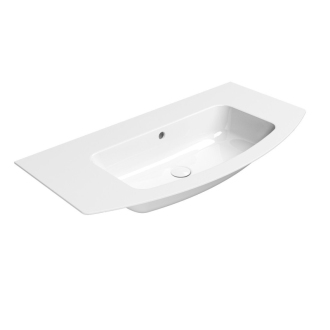PURA keramické umývadlo Slim oblé 102x52cm, brúsená hrana, bez otvoru, biela 88259011