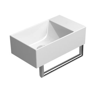 KUBE X keramické umývadlo 40x23cm, bez otvoru, pravé/ľavé, biela mat 9484009