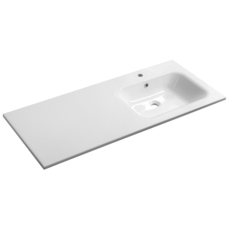 ARECA umývadlo, liaty mramor, 121x51, 5cm, pravé, biela AC121R