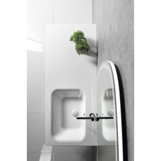 ARECA umývadlo, liaty mramor, 121x51, 5cm, pravé, biela AC121R
