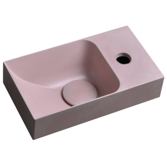 PICCOLINO betónové umývadlo 30,8x17cm, batéria vpravo, ružová PK30521