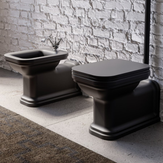 WALDORF WC misa stojaca, 37x65cm, spodný/zadný odpad, čierna mat 411631