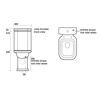 WALDORF WC kombi misa 40x68cm, spodný/zadný odpad, čierna mat 411731
