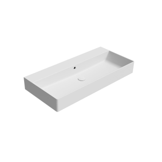 KUBE X keramické umývadlo 100x47cm, brúsená spodná hrana, bez otvoru, biela mat 94239009