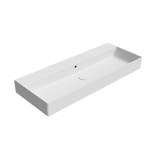 KUBE X keramické umývadlo 120x47cm, brúsená spodná hrana, bez otvoru, biela mat 94249009