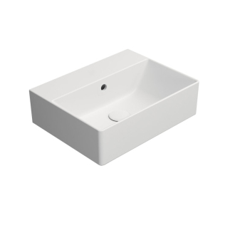 KUBE X keramické umývadlo 45x35cm, brúsená spodná hrana, bez otvoru, biela mat 94859009