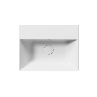 KUBE X keramické umývadlo 45x35cm, brúsená spodná hrana, bez otvoru, biela mat 94859009