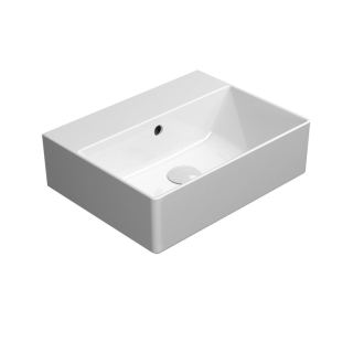KUBE X keramické umývadlo 45x35cm, brúsená spodná hrana, bez otvoru, biela 94859011