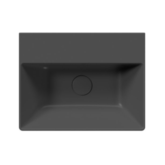 KUBE X keramické umývadlo 45x35cm, brúsená spodná hrana, bez otvoru, čierna mat 94859026