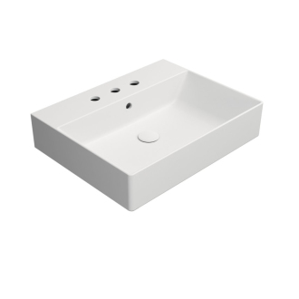KUBE X keramické umývadlo 60x47cm, brúsená spodná hrana, 3 otvory, biela mat 94319309