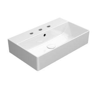 KUBE X keramické umývadlo 60x37cm, brúsená spodná hrana, 3 otvory, biela 94549311