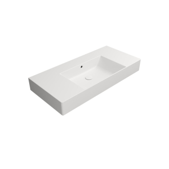 KUBE X keramické umývadlo 100x47cm, s odkladacími plochami, bez otvoru, biela mat 94519009