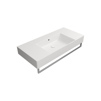 KUBE X keramické umývadlo 100x47cm, s odkladacími plochami, bez otvoru, biela mat 94519009