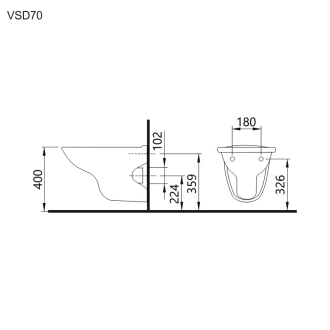 Mereo WC WC, závesný, bez sedátka, keramika VSD70 (H8206400002431)